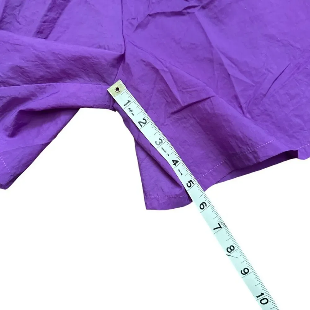 Vintage 90's Nike Nylon Shorts Women's M Purple Gray Tag Deadstock Swoosh‎ Logo